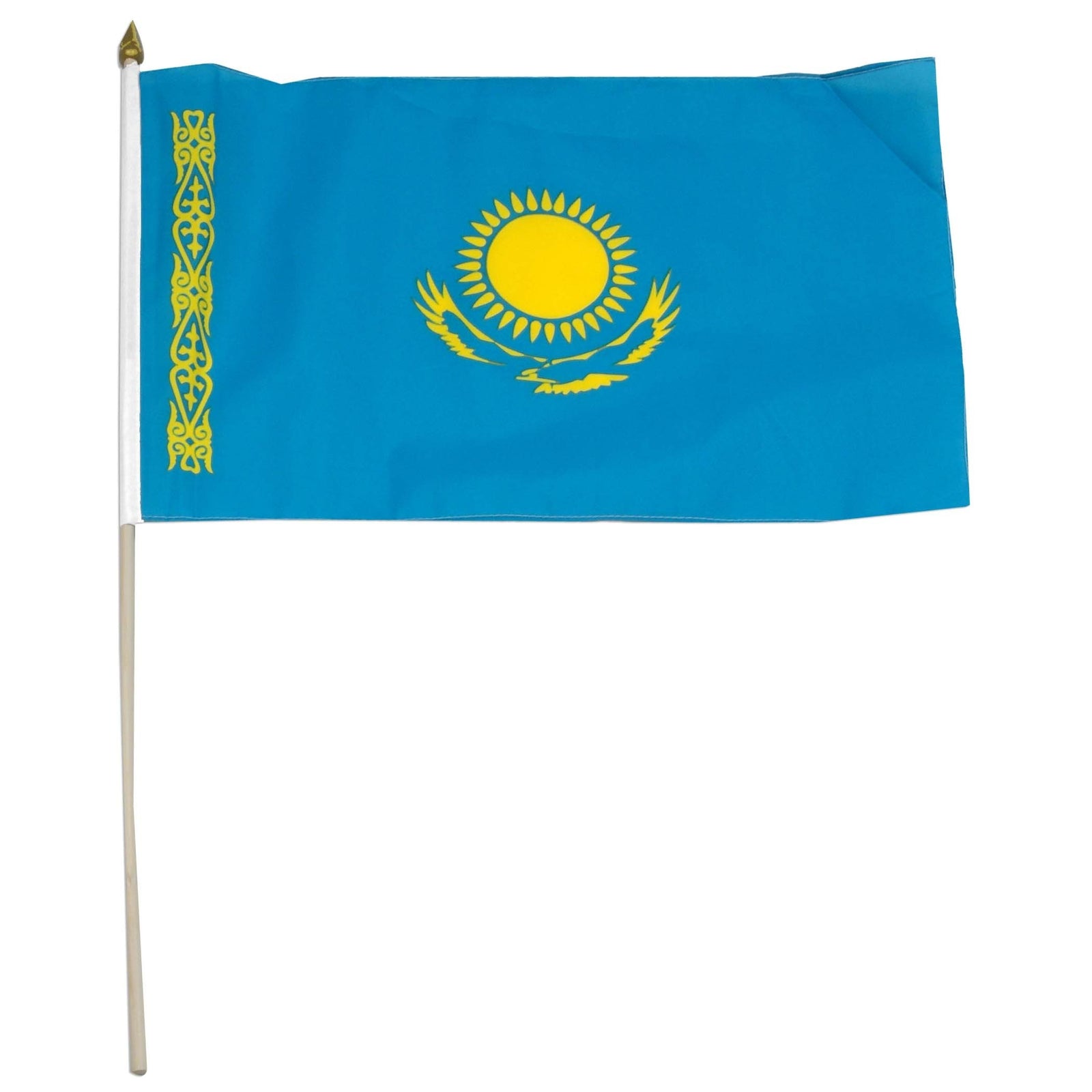Bandera montada de Kazajstán de 12 x 18 pulgadas