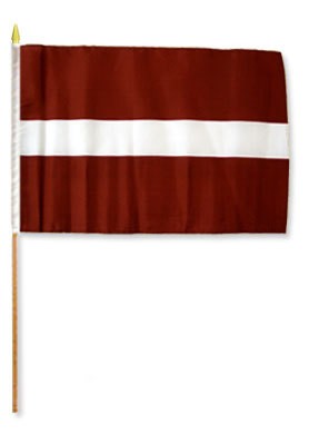 Latvia 12" x 18" Mounted Flag