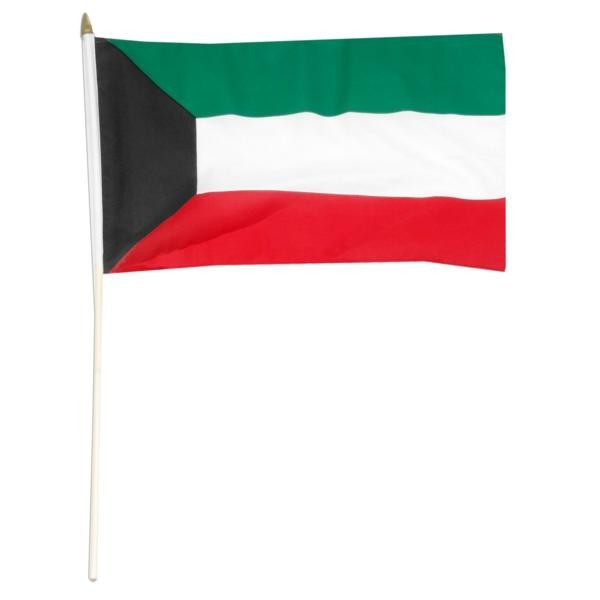 Kuwait 12in x 18in Mounted Flag