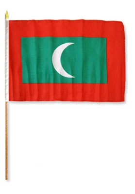 Maldives 12in x 18in Mounted Flag
