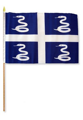 Martinique 12" x 18" Mounted Flag