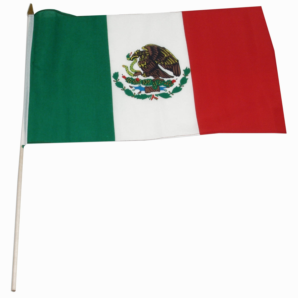 Mexico 12in x 18in inch Mounted Stick Mexican Flag