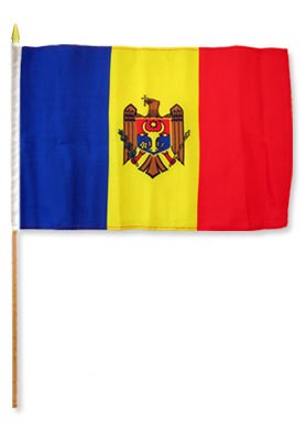 Moldova 12in x 18in Mounted Flag