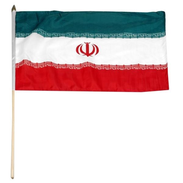Iran 12x18 World Stick Flag