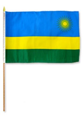 Rwanda 12in x 18in Mounted Flag