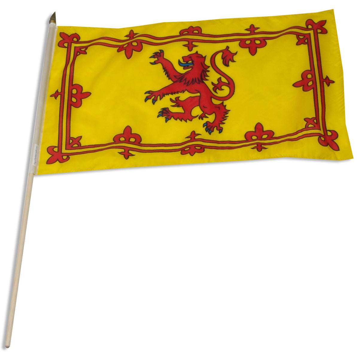 Scottish Rampant Lion 12in x 18in Mounted Flag