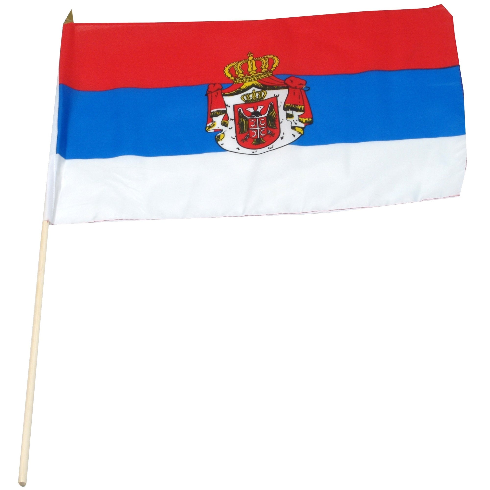 Serbia 12" x 18" Mounted Stick Flag