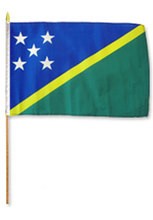 Solomon Islands 12" x 18" Mounted Flag
