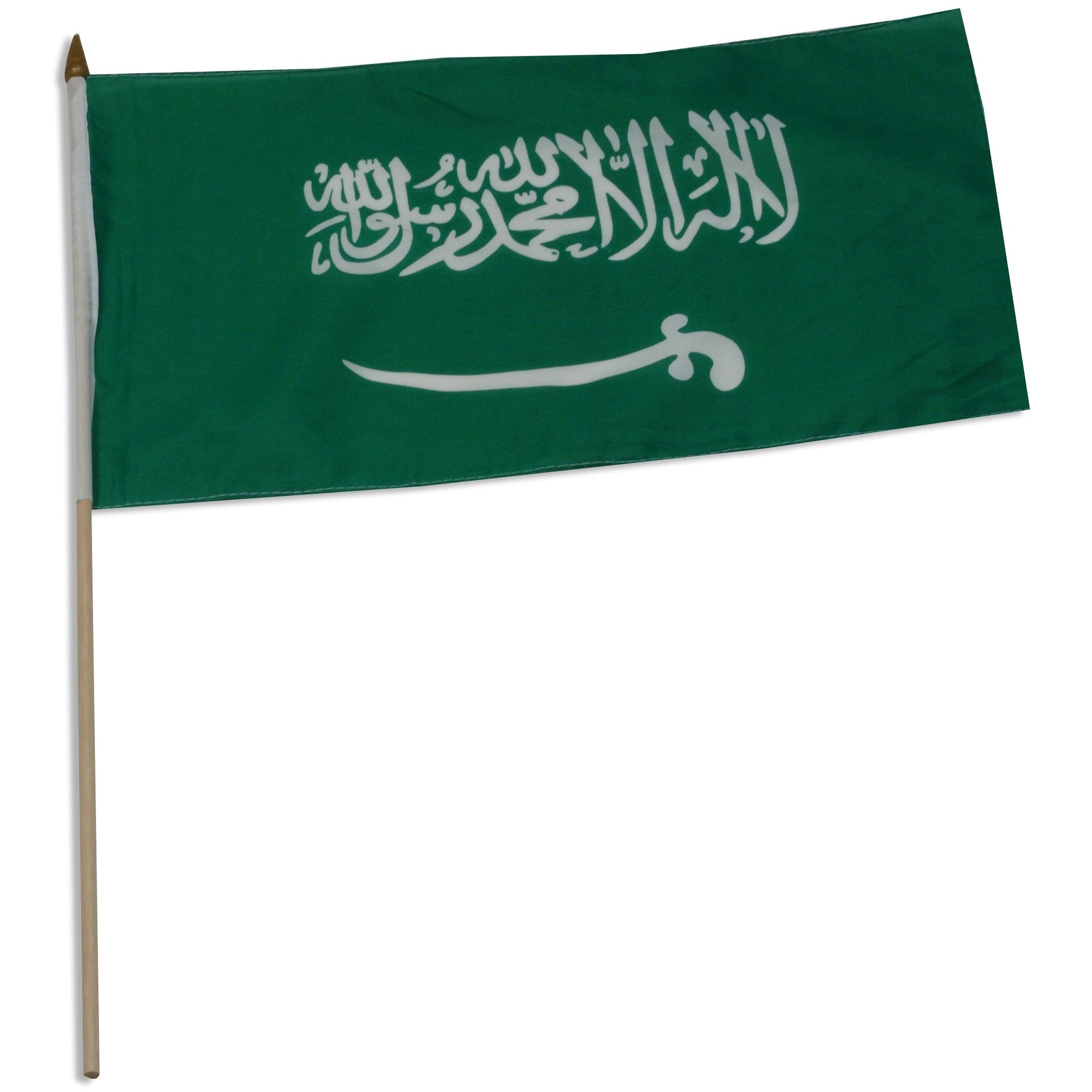 Saudi Arabia 12in x 18in Mounted Stick Flag