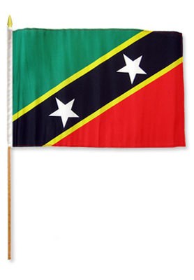 Saint Kitts-Nevis 12in x 18in Mounted Flag