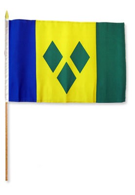 Saint Vincent &amp; Grenadines 12in x 18in Mounted Flag