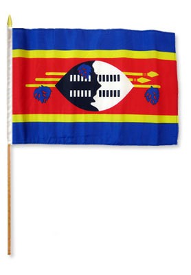 Swaziland 12in x 18in Mounted Flag