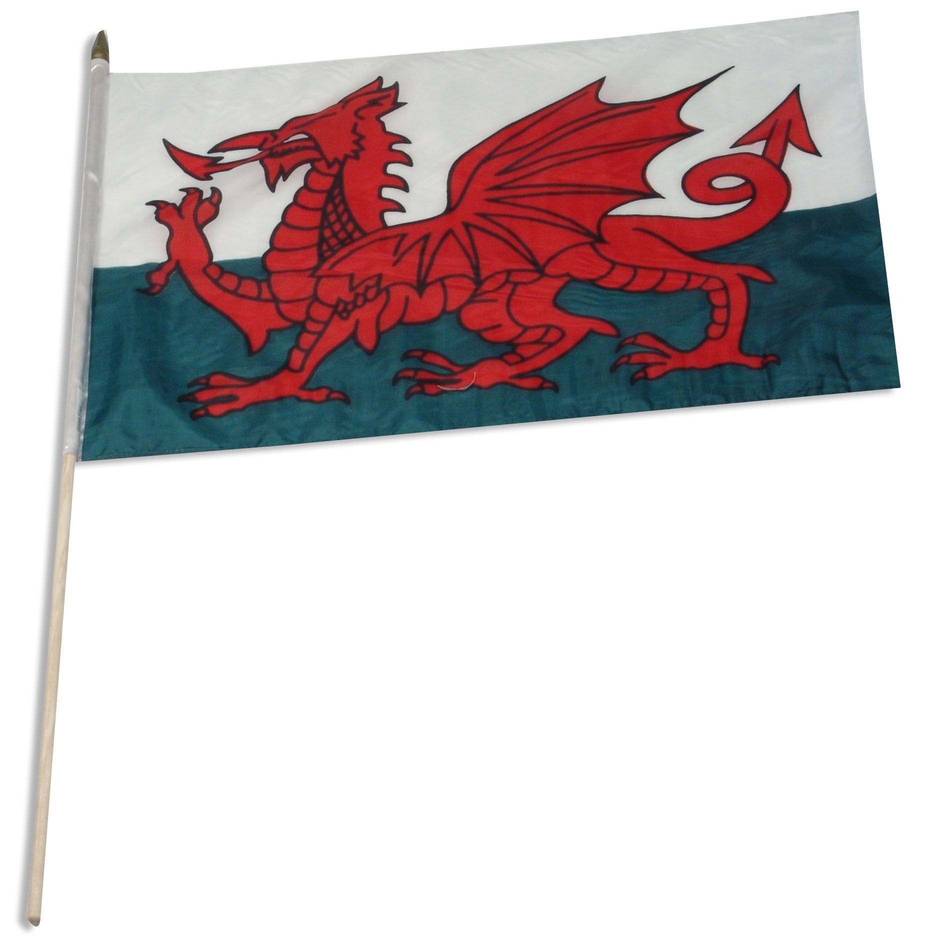 Wales 12" x 18" Mounted Stick Flag