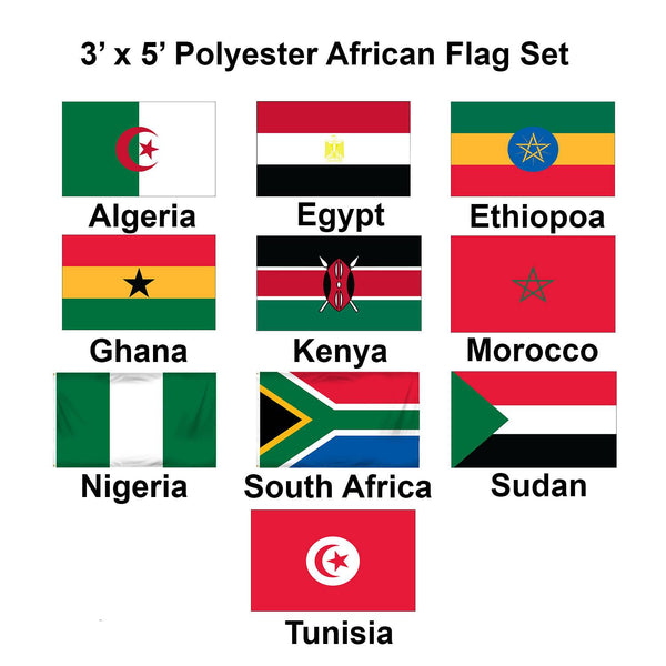 Set of 10 African Flags-set 1 (3x5ft) l Shop 1-800 Flags