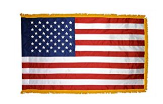 US Indoor Flags With Gold Fringe