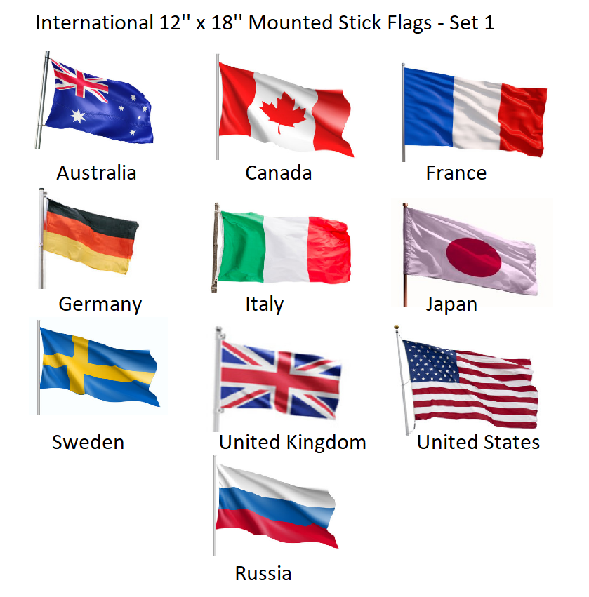 Individual Country Flags With Names