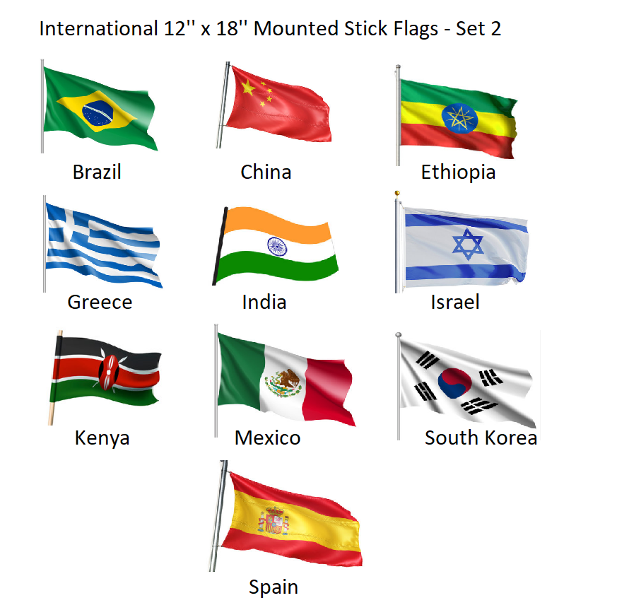 INternational Flag Set 1-800 Flags