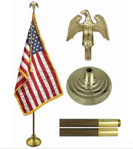 Deluxe Nylon Indoor USA US Flag Sets