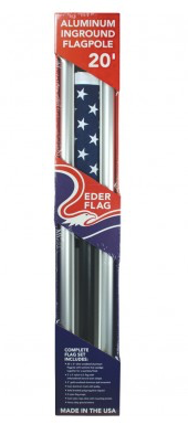 Eder 20Ft Homesteader Flagpole Set With American U.S. 3Ft x 5Ft Flag -  1-800 Flags