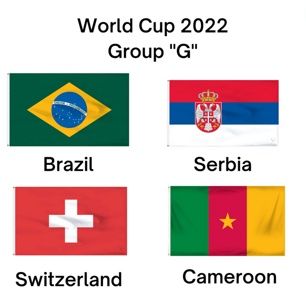 Premium Vector  Football cup 2022 group g match schedule flags of brazil  serbia switzerland cameroon