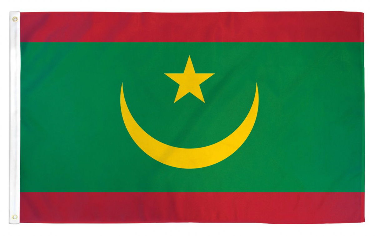 Bandera de poliéster interior de Mauritania de 2 pies x 3 pies