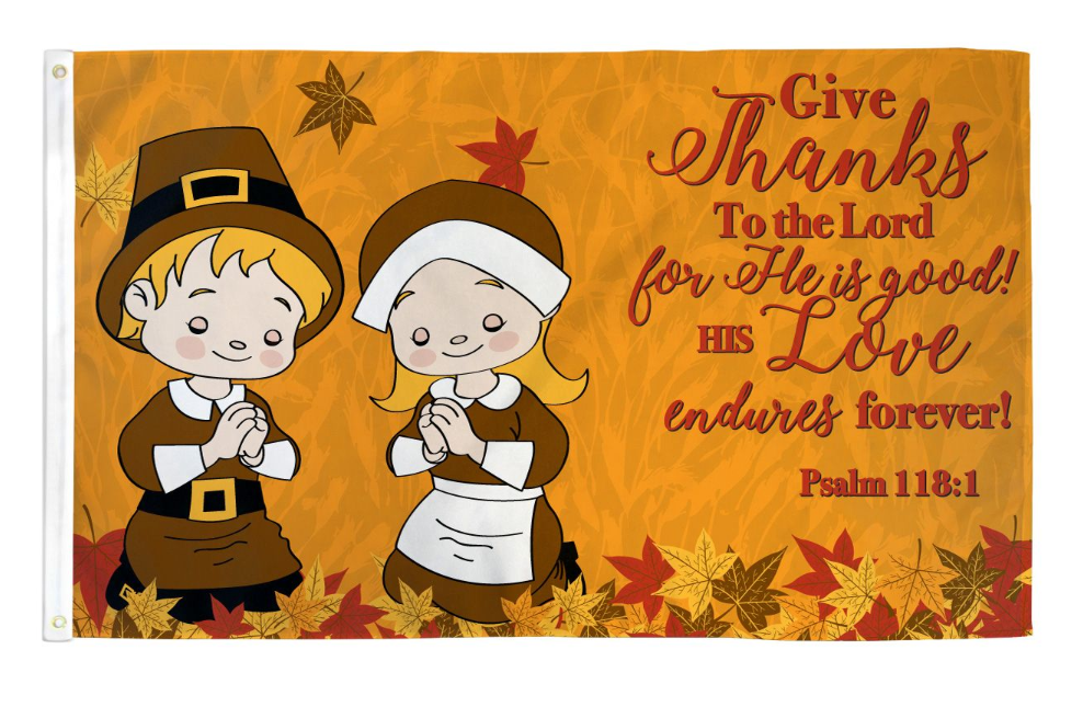 Bandera de Acción de Gracias "Da gracias al Señor" 3 pies x 5 pies