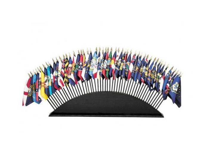 Annin 50-Hole Black Wooden Flag Base