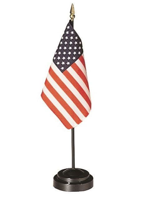 Mini Flag Display U.S. Flag Display Desk Set with mini 4in x 6in U.S Flag - 1-800 Flags
