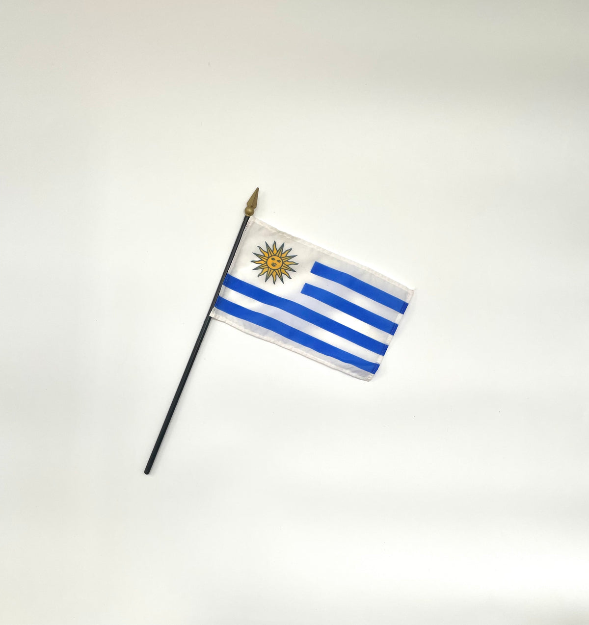 Banderas de palo de mano montadas de Uruguay de 4 x 6 pulgadas