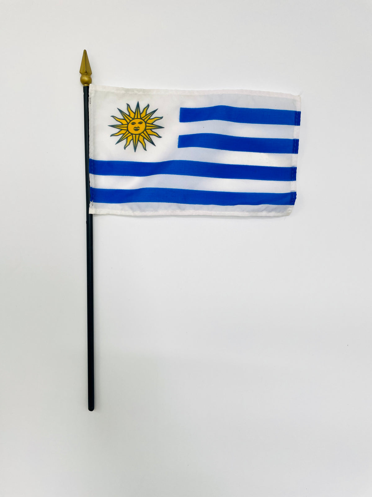 Banderas de palo de mano montadas de Uruguay de 4 x 6 pulgadas