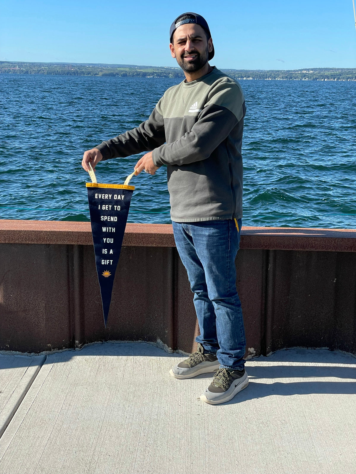 “Every Day With You” Oxford Pennant Wool Hand Made Flag