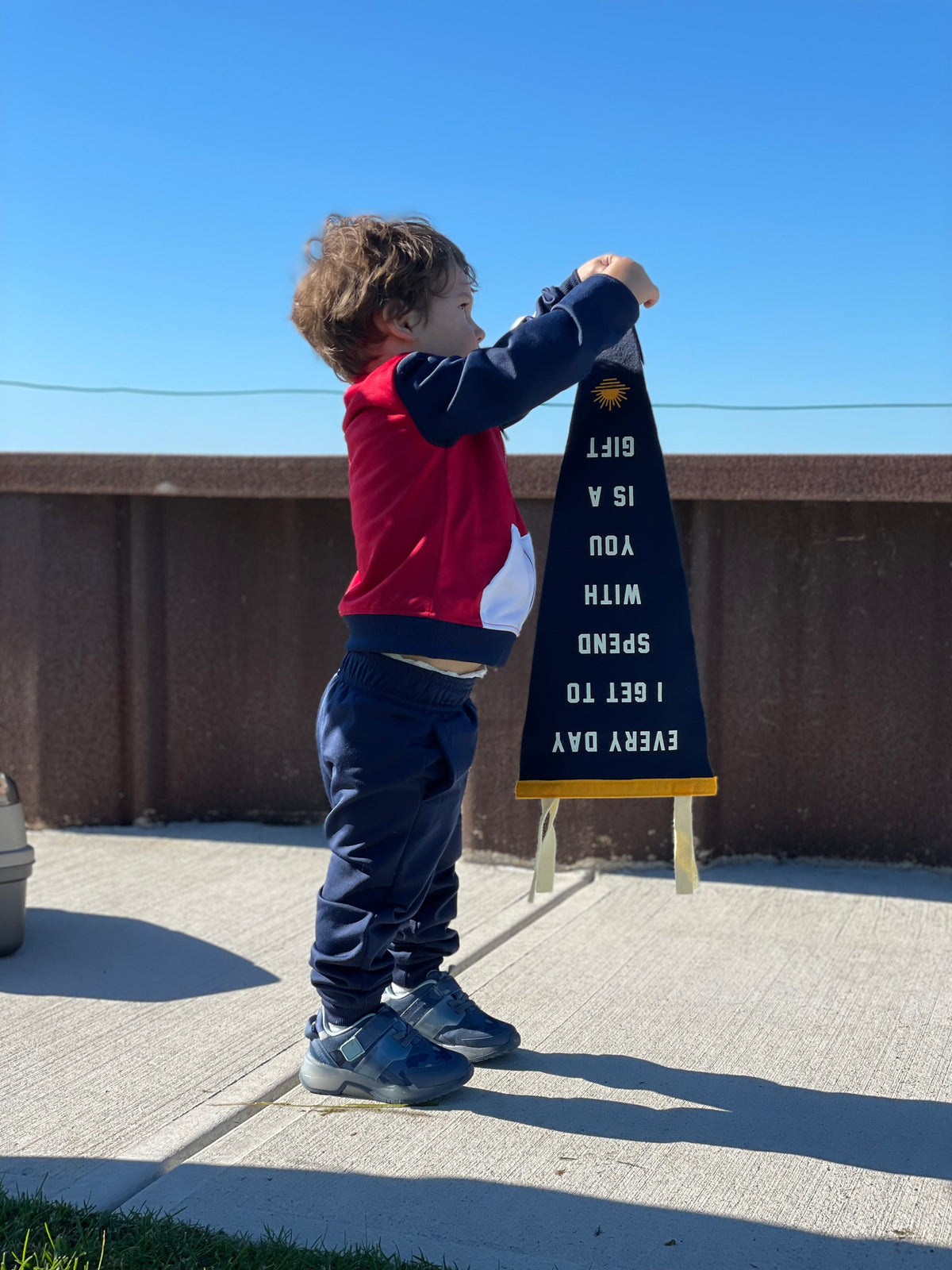 “Every Day With You” Oxford Pennant Wool Hand Made Flag