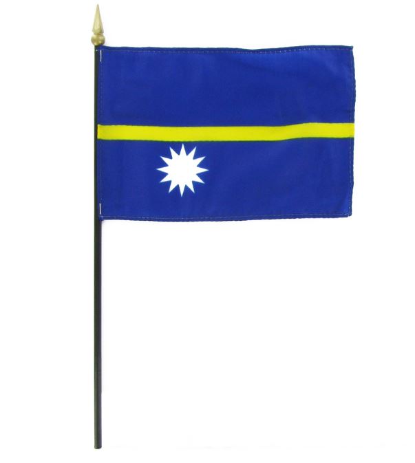 Banderas de palo montadas de Nauru de 4 x 6 pulgadas