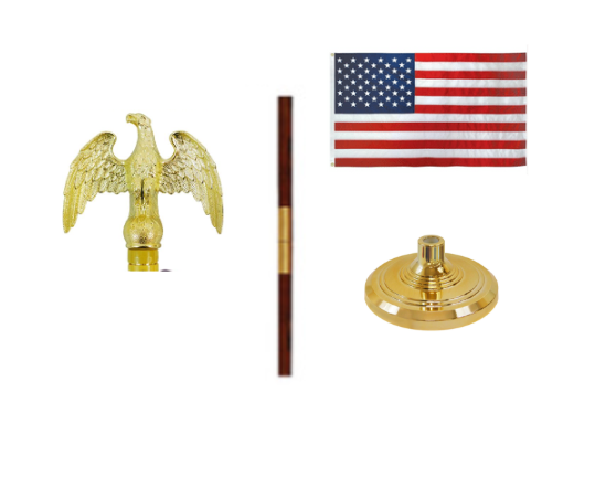 Indoor Oak Flagpole Kit - No Flag